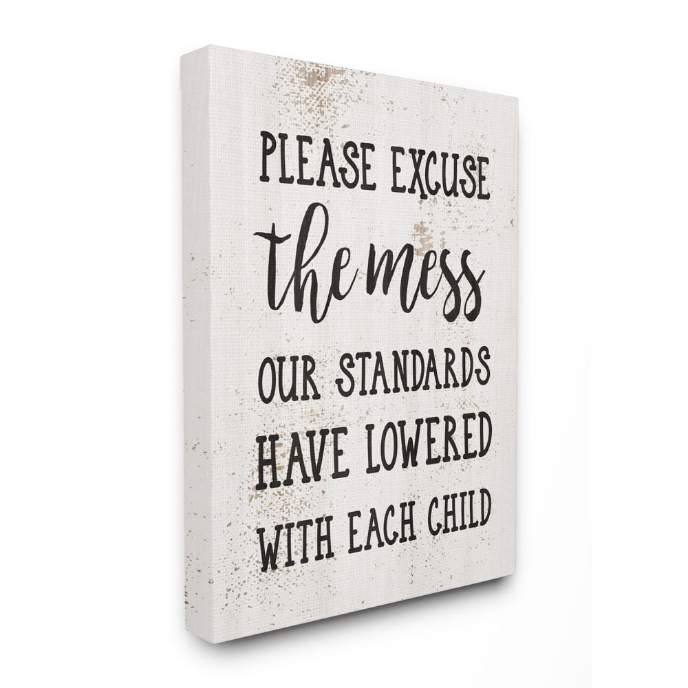 Stupell Industries Funny Word Home Family Textured Design Canvas Wall Art by Daphne Polselli