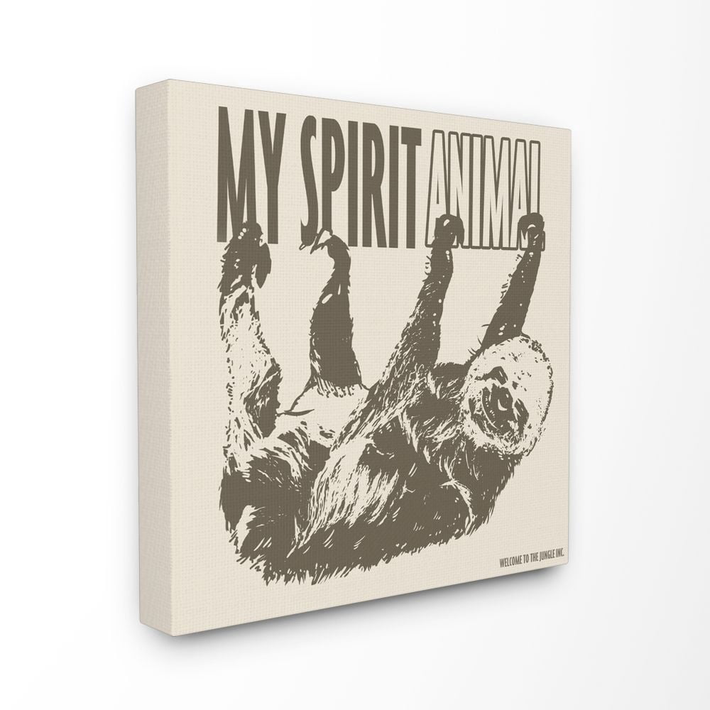 Stupell Industries Funny Word Sloth Spirit Animal Design Canvas Wall Art by Ali Chris