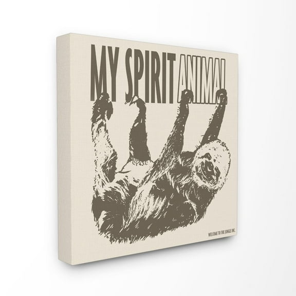 Stupell Industries Funny Word Sloth Spirit Animal Design Canvas Wall Art by Ali Chris