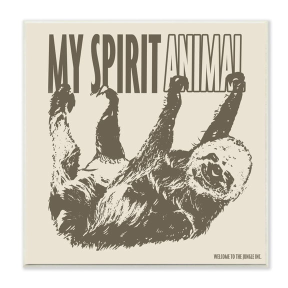 Stupell Industries Funny Word Sloth Spirit Animal Design Wall Plaque Art by Ali Chris