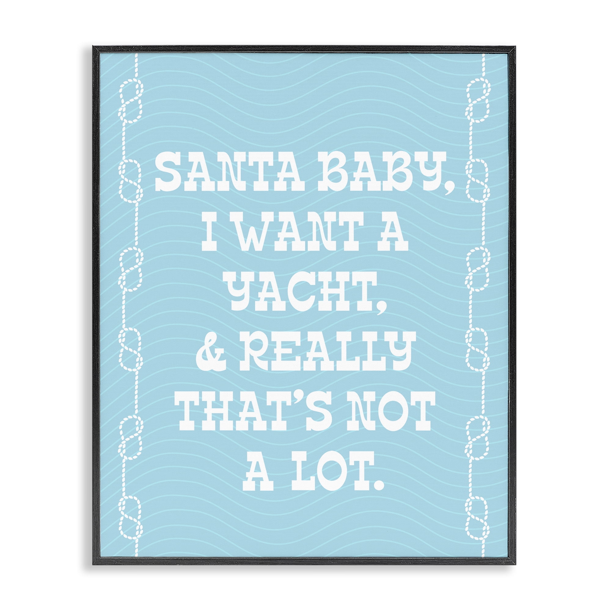 Stupell Industries Funny Yacht For Christmas Holiday Painting Black Framed Art Print Wall Art, 11 x 14