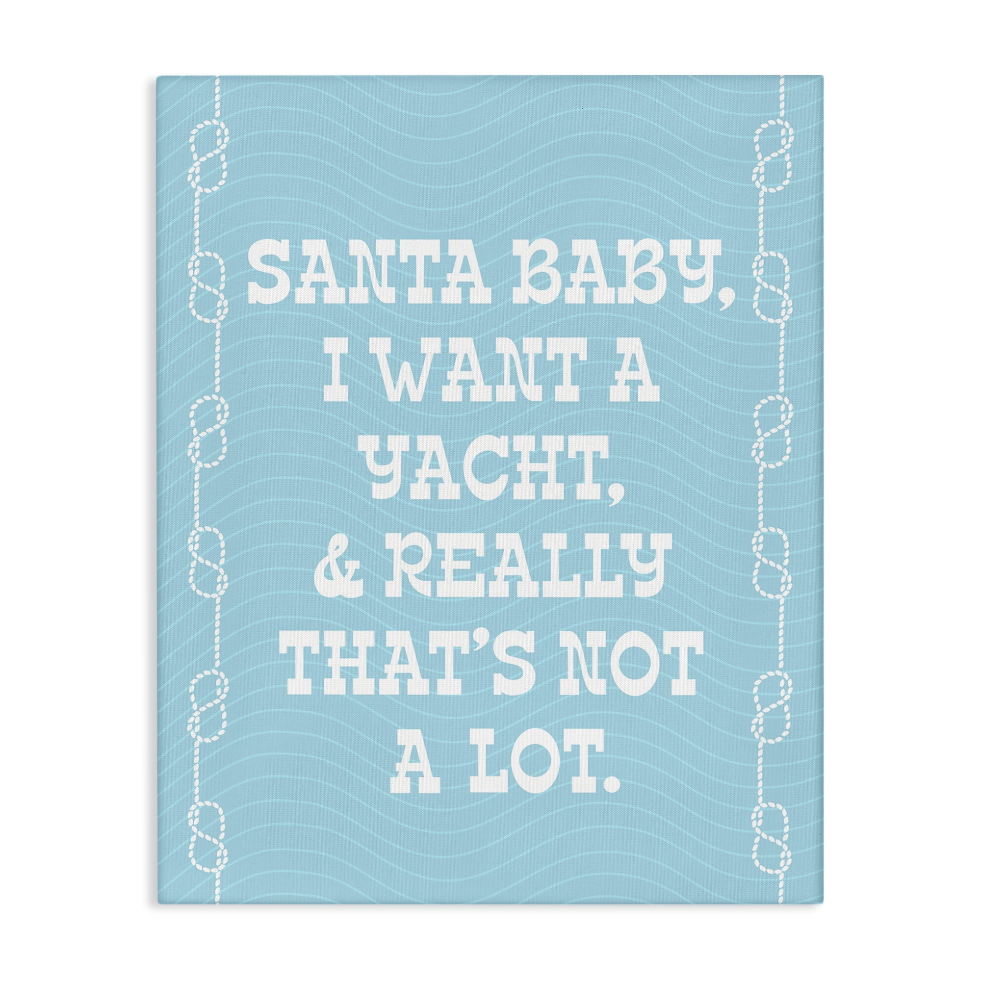 Stupell Industries Funny Yacht For Christmas Holiday Painting Gallery Wrapped Canvas Art Print Wall Art, 36 x 48