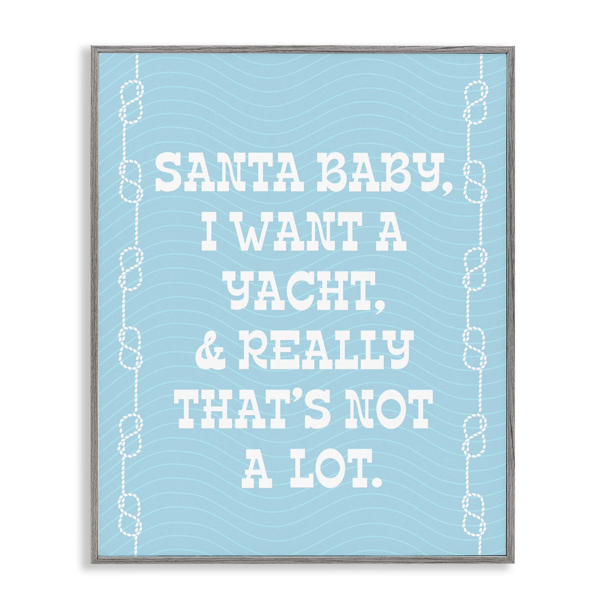 Stupell Industries Funny Yacht For Christmas Holiday Painting Gray Framed Art Print Wall Art, 11 x 14