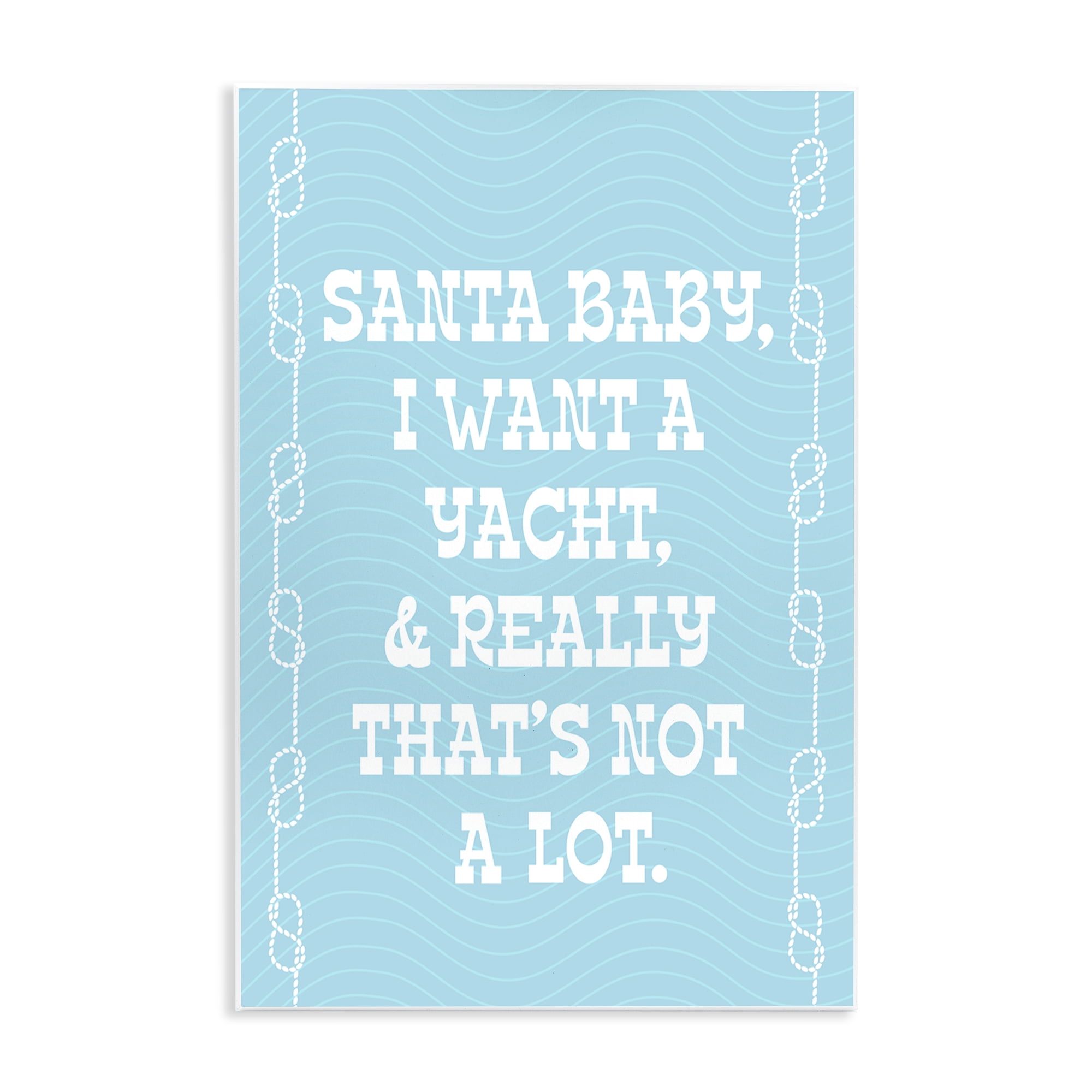 Stupell Industries Funny Yacht For Christmas Holiday Painting Unframed Art Print Wall Art, 13 x 19