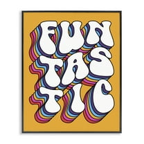 Stupell Industries Funtastic Groovy Typography Text & Numbers Painting Black Framed Art Print Wall Art, 11 x 14
