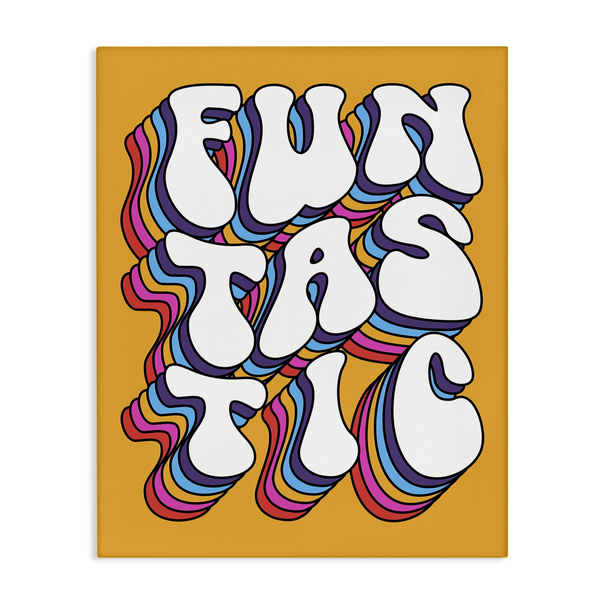 Stupell Industries Funtastic Groovy Typography Text & Numbers Painting Wrapped Canvas Art Print Wall Art, 30 x 40