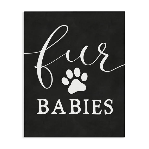 Stupell Industries Fur Babies Pet Phrase Typography Painting Gallery Wrapped Canvas Art Print Wall Art, 36 x 48