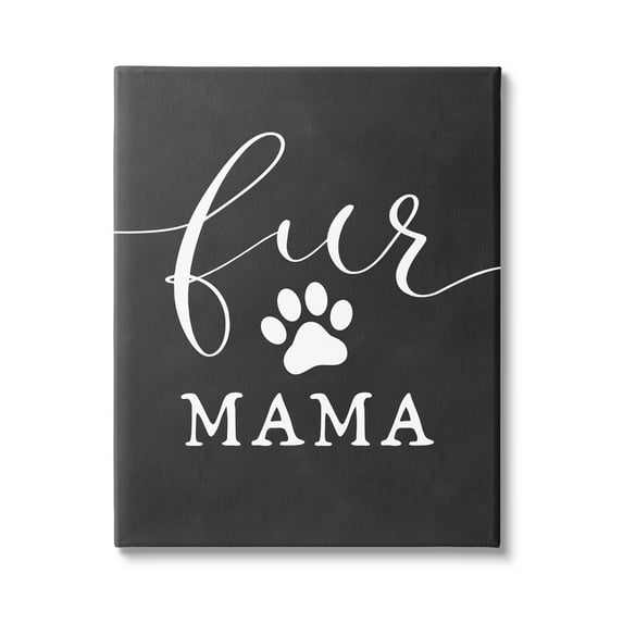 Stupell Industries Fur Mama Animal Mom Paw Print Symbol Graphic Art Gallery Wrapped Canvas Print Wall Art, Design by Lettered and Lined