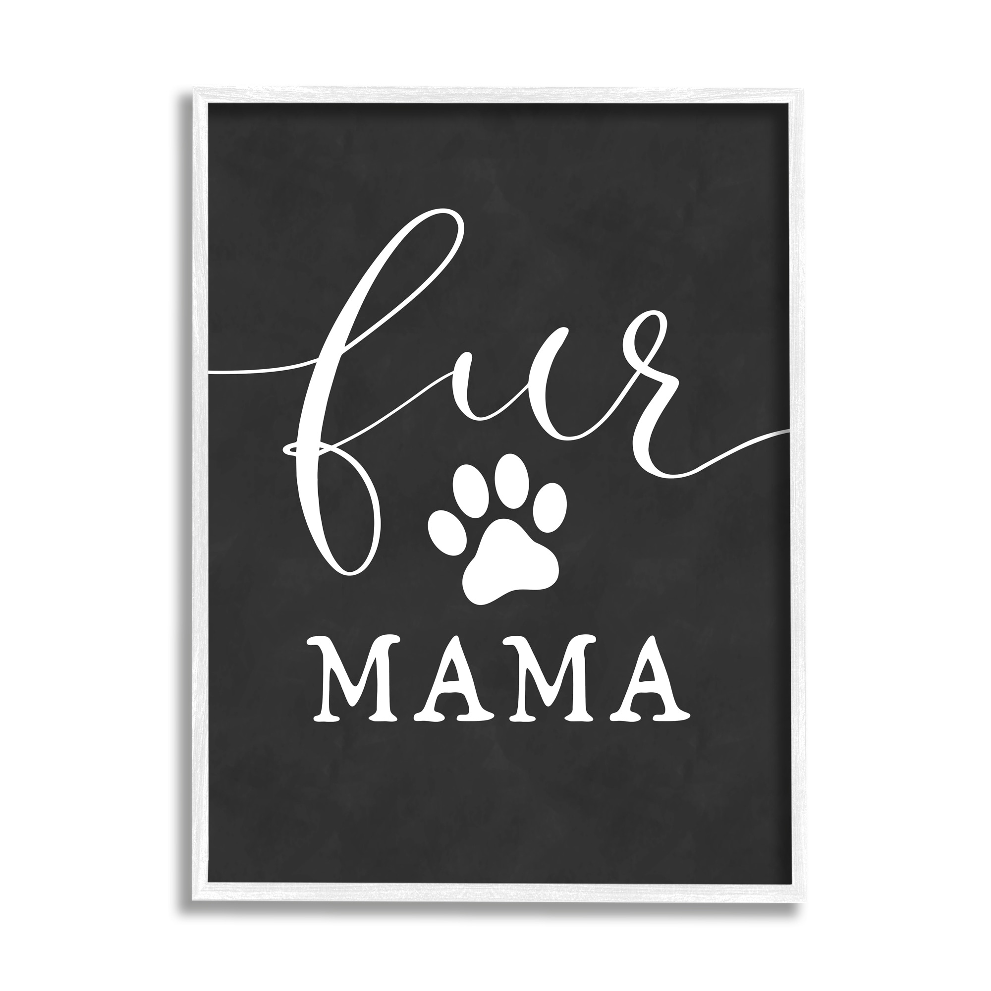 Stupell Industries Fur Mama Animal Mom Paw Print Symbol Graphic Art White Framed Art Print Wall Art, Design by Lettered and Lined