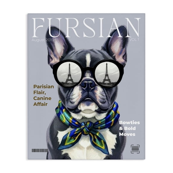 Stupell Industries Art Deco Fursian Dog Fashion Magazine Canvas Art, 16 x 20, by A Barefoot Stylist