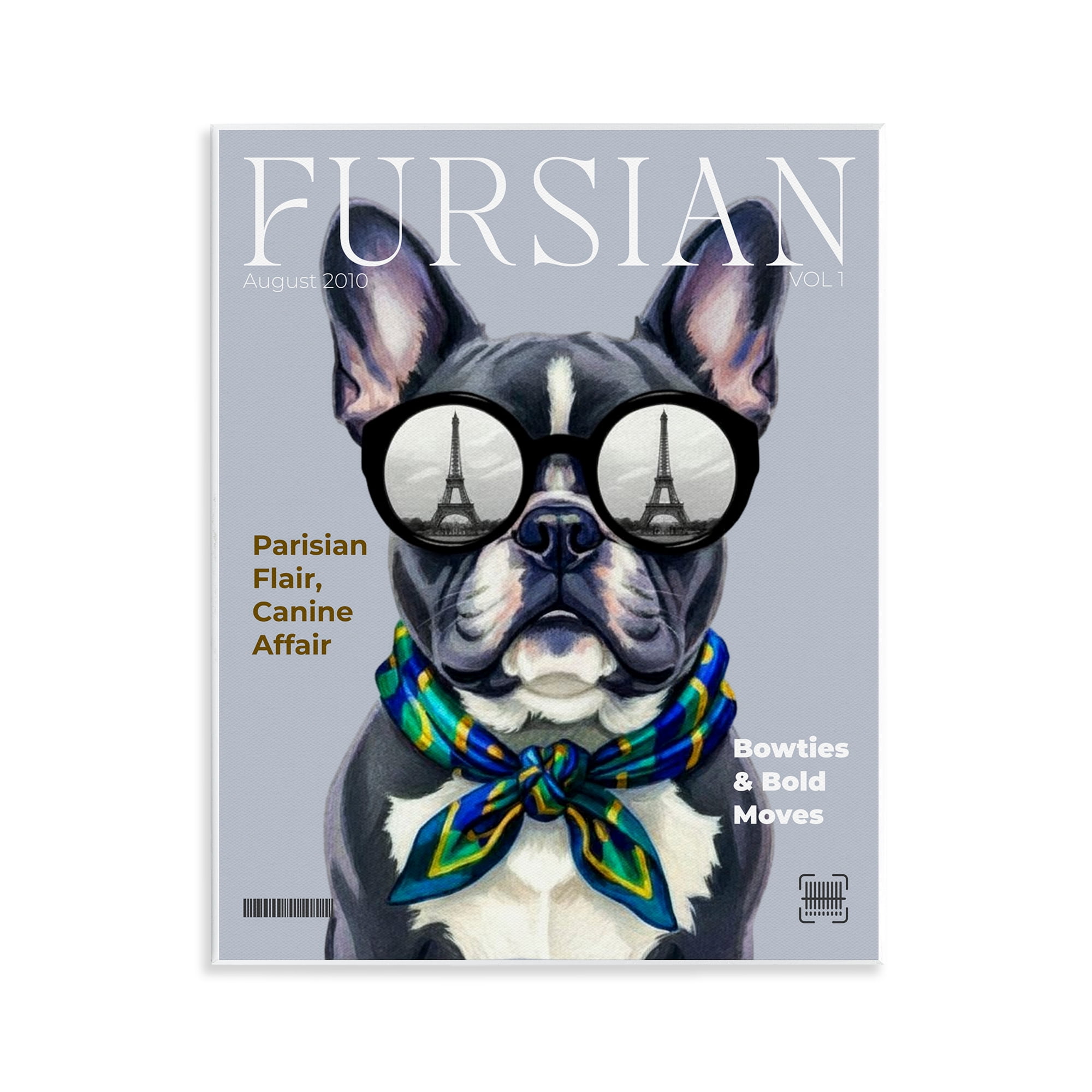 Stupell Industries Fursian Dog Fashion Magazine Wall Plaque Art, design by A Barefoot Stylist