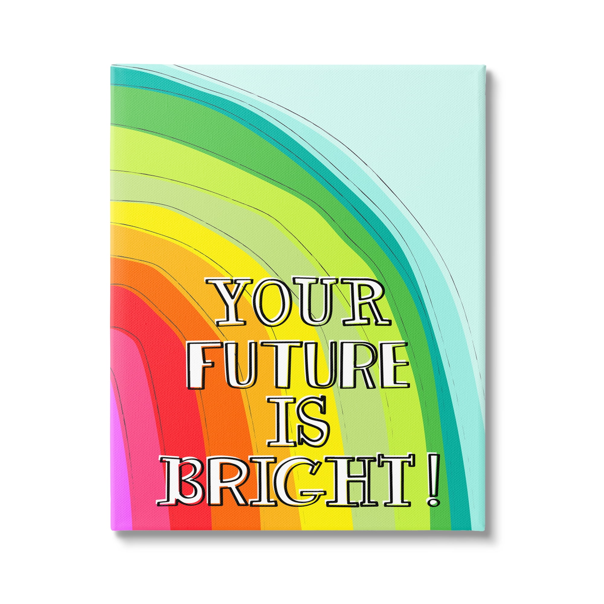 Stupell Industries Future Is Bright Phrase Inspirational Painting Gallery Wrapped Canvas Print Wall Art, 30 x 40