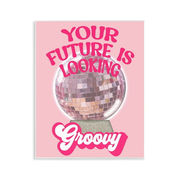 Stupell Industries Future Looking Groovy Disco Text & Numbers Painting Unframed Art Print Wall Art, 11 x 14