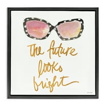 Stupell Industries Future Looks Bright Beauty & Fashion Painting Black Floater Framed Art Print Wall Art, 18 x 18