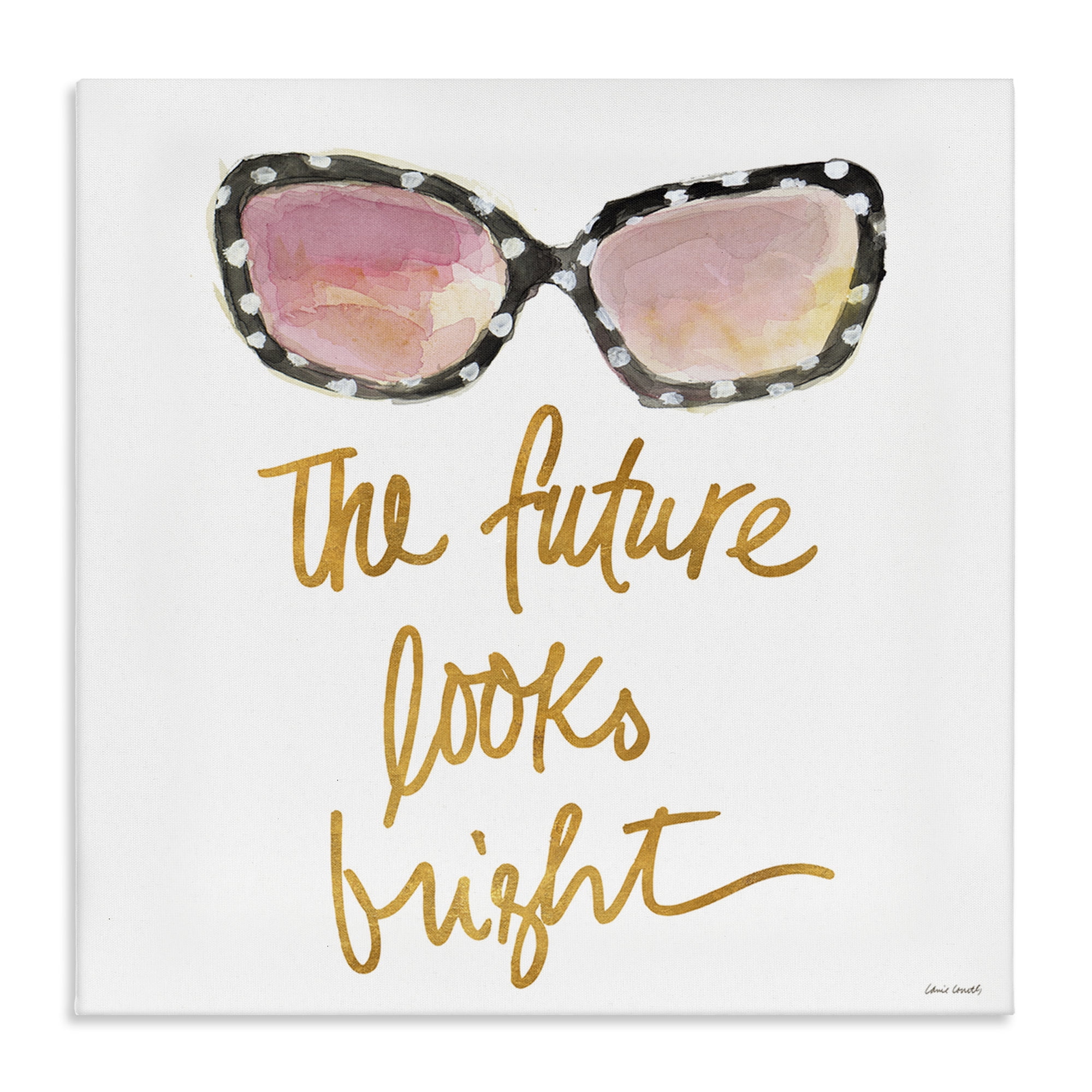 Stupell Industries Future Looks Bright Beauty & Fashion Painting Gallery Wrapped Canvas Art Print Wall Art, 36 x 36