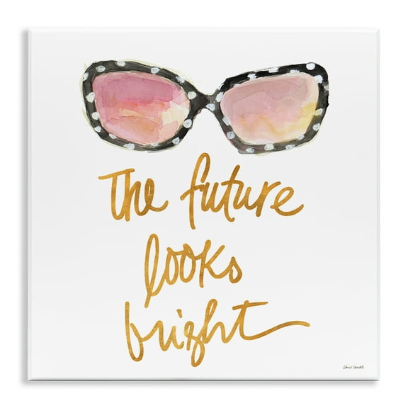 Stupell Industries Future Looks Bright Beauty & Fashion Painting Unframed Art Print Wall Art, 12 x 12