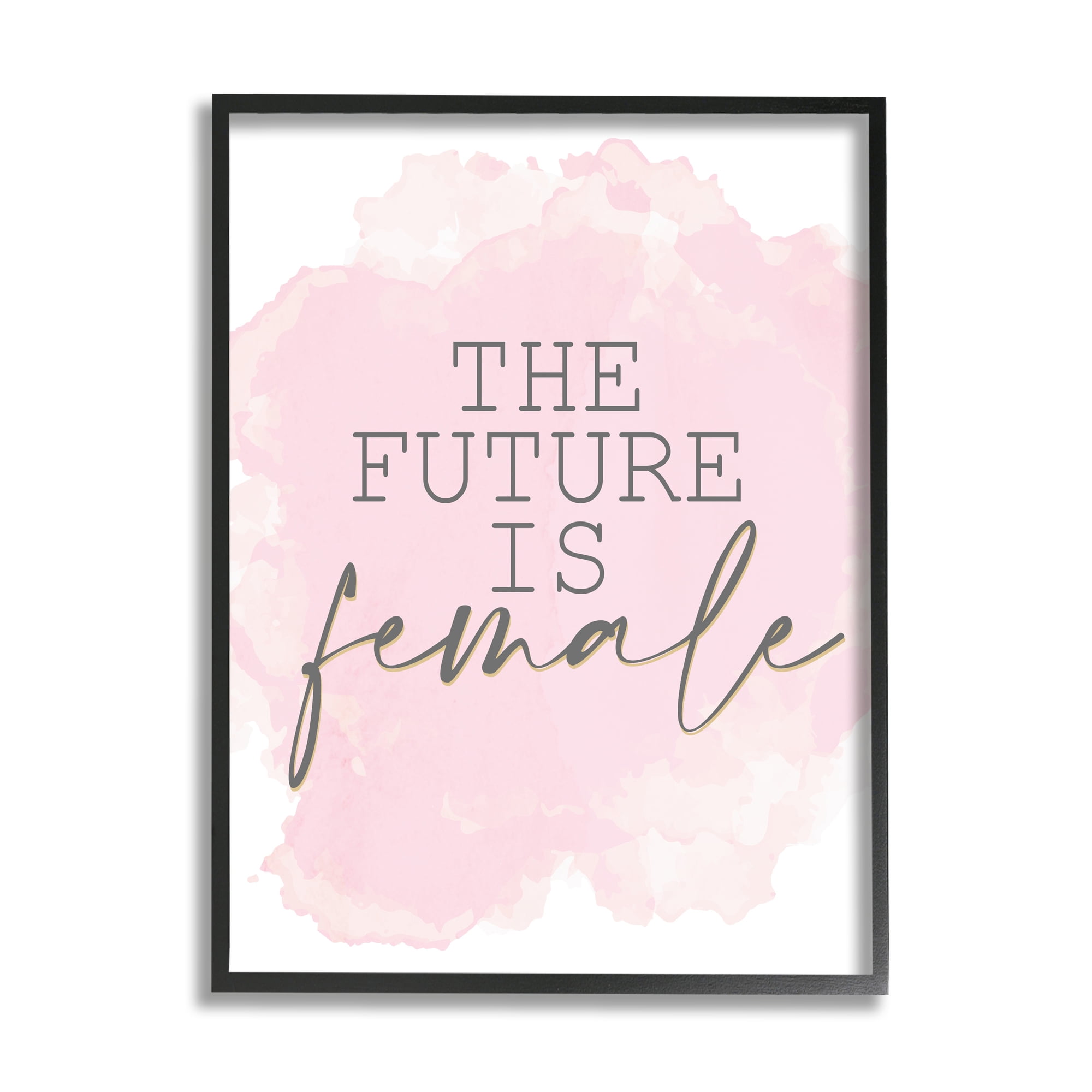 Stupell Industries Future is Female Phrase Abstract Pink Texture Black Framed by Kim Allen