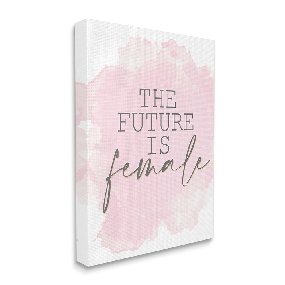 Stupell Industries Future is Female Phrase Abstract Pink Texture Canvas Wall Art by Kim Allen