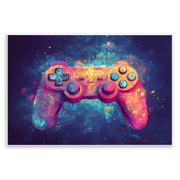 Stupell Industries Futuristic Cosmic Game Controller Wall Plaque Art, design by Creative Studio