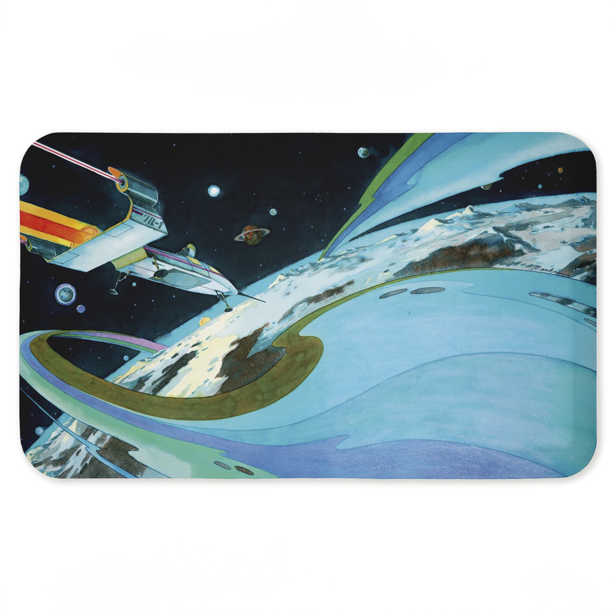 Stupell Industries Futuristic Space Orbit Printed Anti-Fatigue Floor Mat, design by The Saturday Evening Post