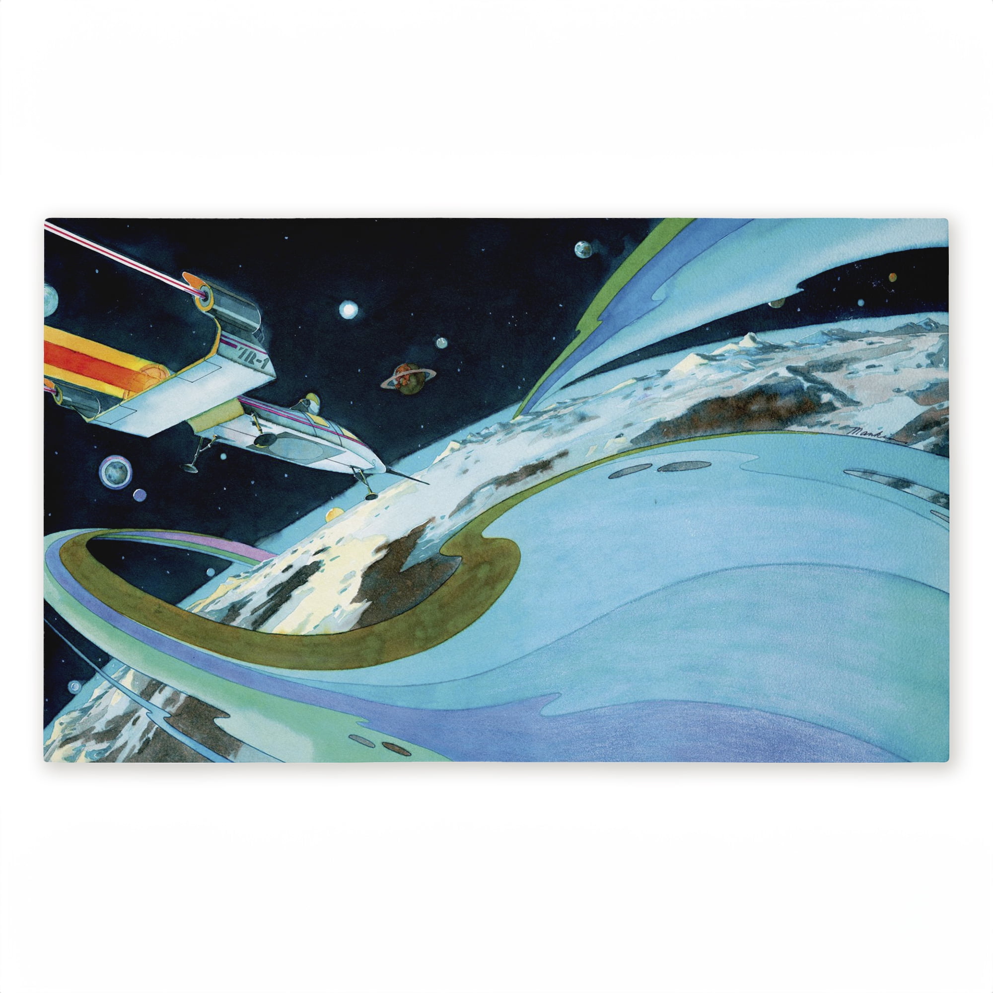 Stupell Industries Futuristic Space Orbit Printed Outdoor Door Floor Mat, design by The Saturday Evening Post