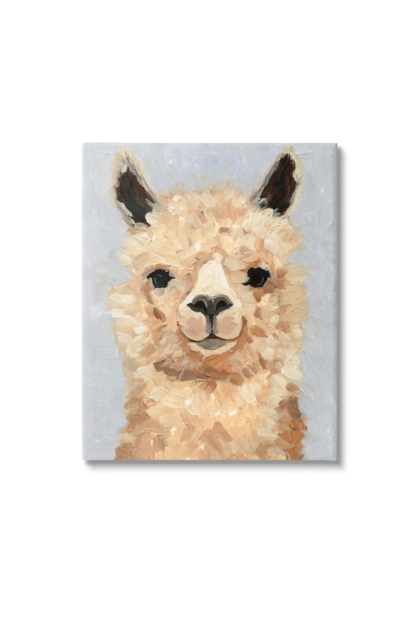 Industries Fuzzy Alpaca Painting Animals & Insects Painting Gallery Wrapped Canvas Art Print Wall Art, 16 x 20