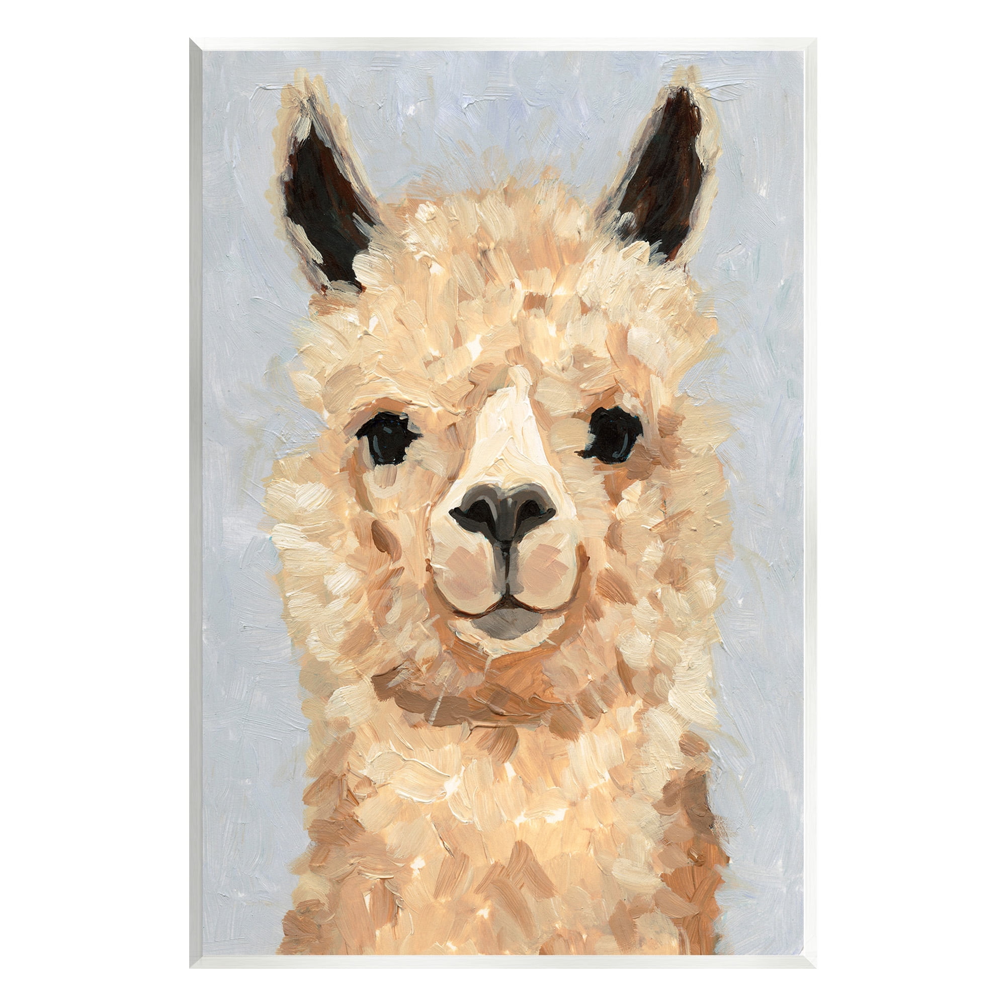 Stupell Industries Fuzzy Alpaca Painting Animals & Insects Painting Unframed Art Print Wall Art, 13 x 19