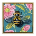 thumbnail image 1 of Stupell Industries Eclectic Fuzzy Bee On Floral Pattern Gold Floating Frame Canvas Art, 18 x 18, by Kate Jarvik Birch, 1 of 8