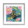 thumbnail image 1 of Stupell Industries Eclectic Fuzzy Bee On Floral Pattern Gray Framed Print Under Glass, 16 x 16, by Kate Jarvik Birch, 1 of 8