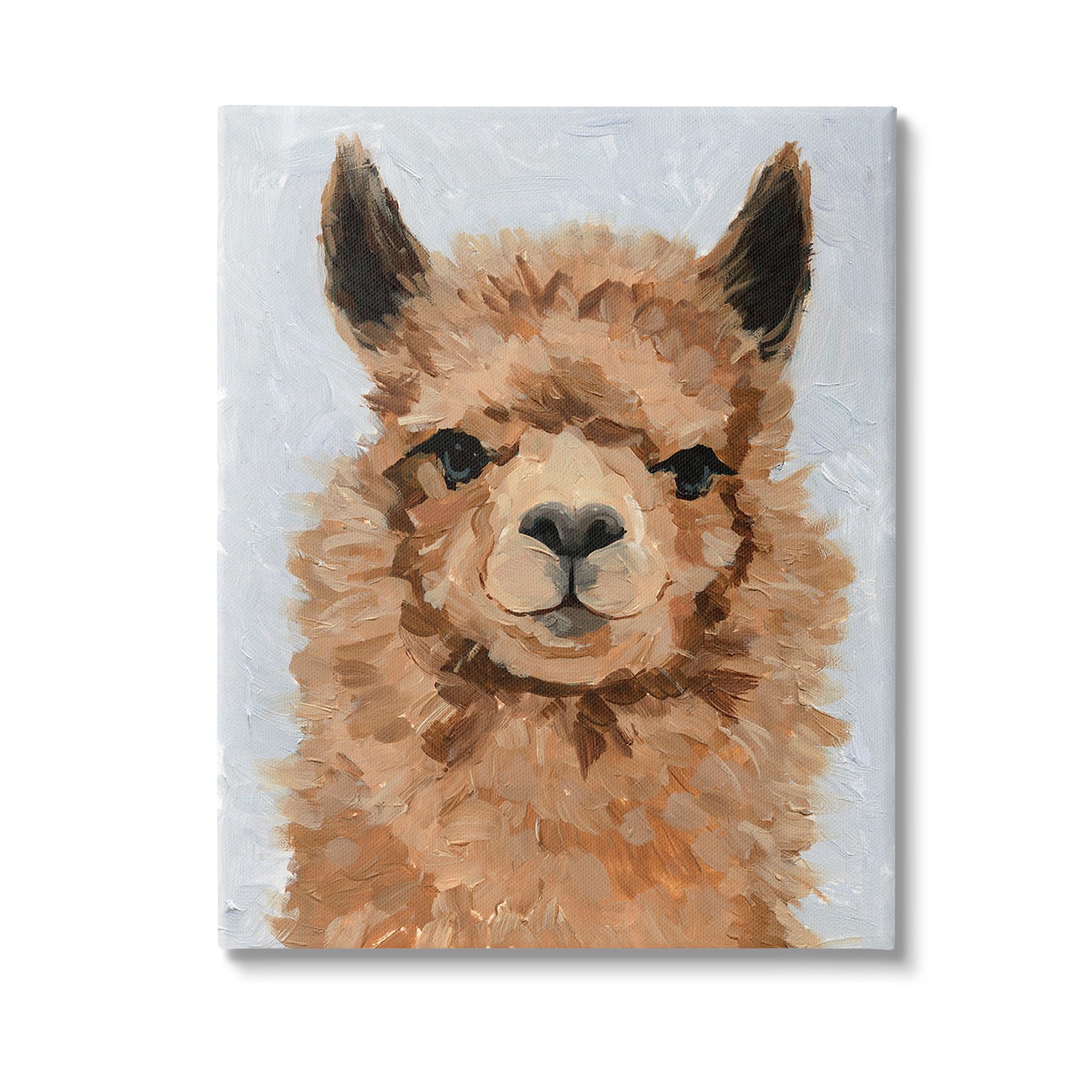 Stupell Industries Fuzzy Llama Painting Animals & Insects Painting Gallery Wrapped Canvas Art Print Wall Art, 36 x 48