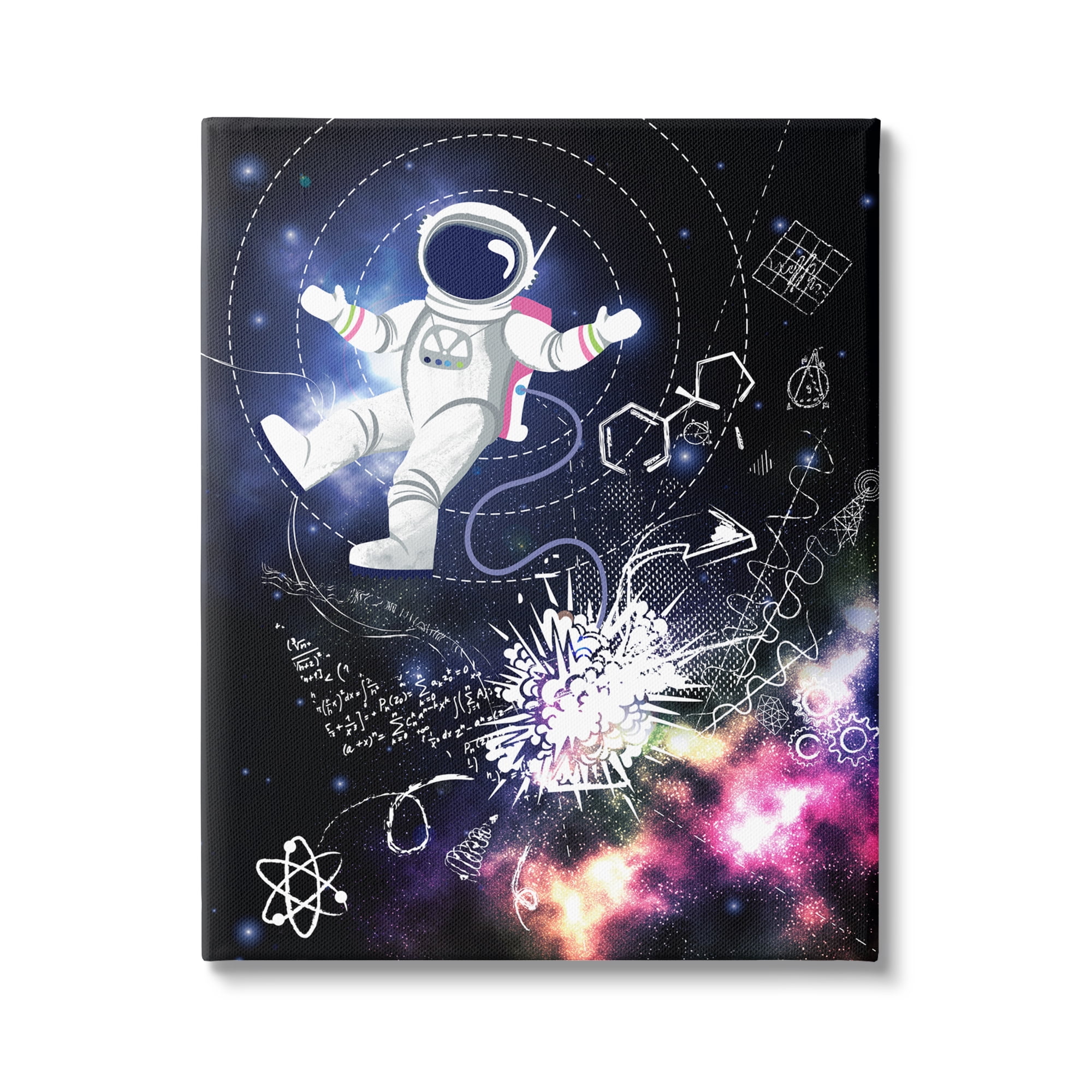 Stupell Industries Galactic Astronaut Vivid Nebula Scientific Patterns Canvas Wall Art, 36 x 48, Design by Jennifer Ellory