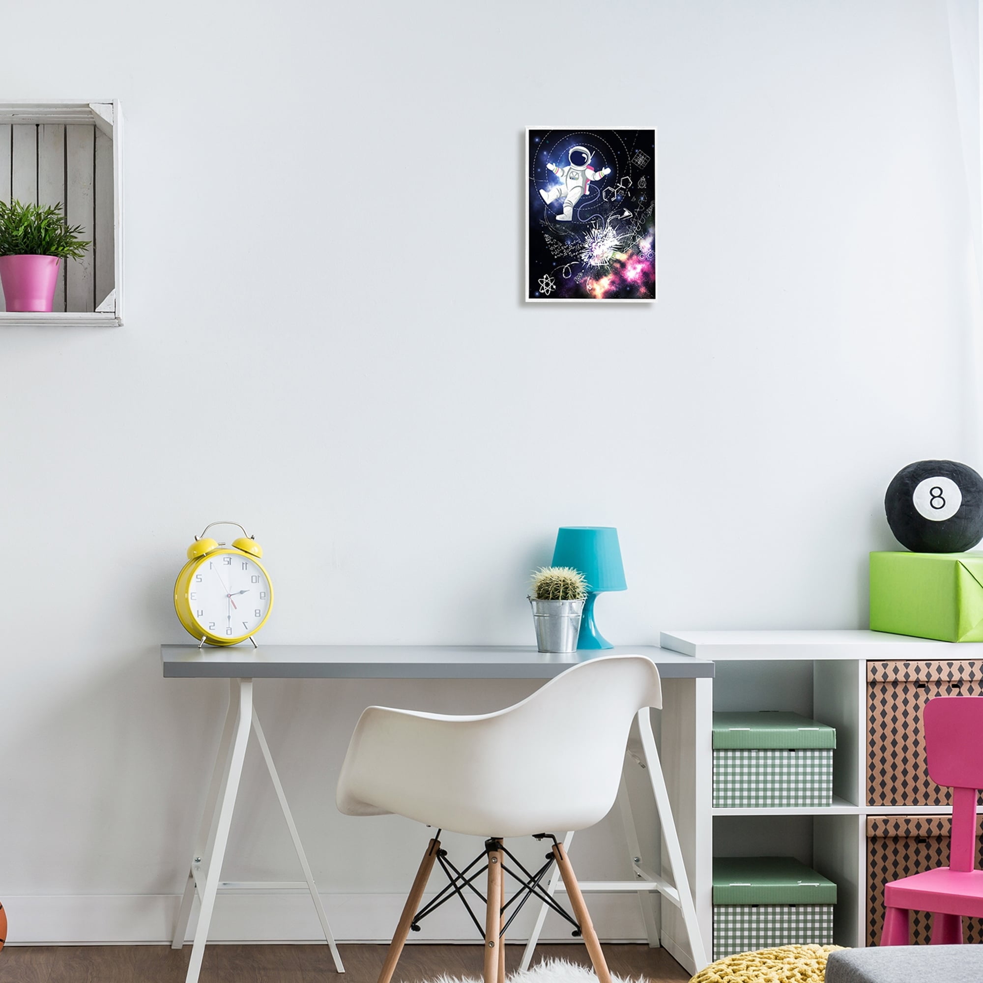 Stupell Industries Galactic Astronaut Vivid Nebula Scientific Patterns Framed Wall Art, 11 x 14, Design by Jennifer Ellory