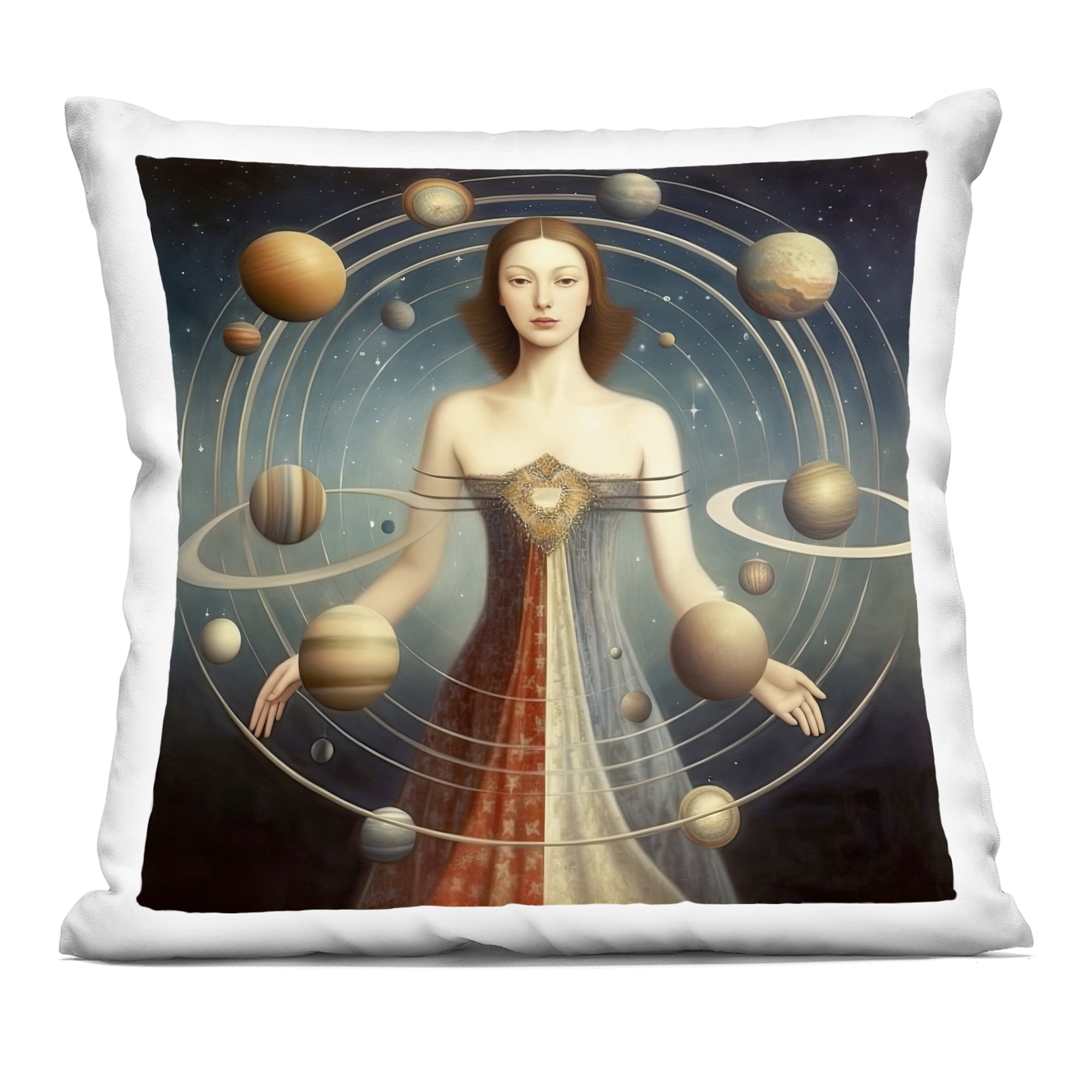 Stupell Industries Galactic Orbits Woman Decorative Printed Throw Pillow, design by Sasha