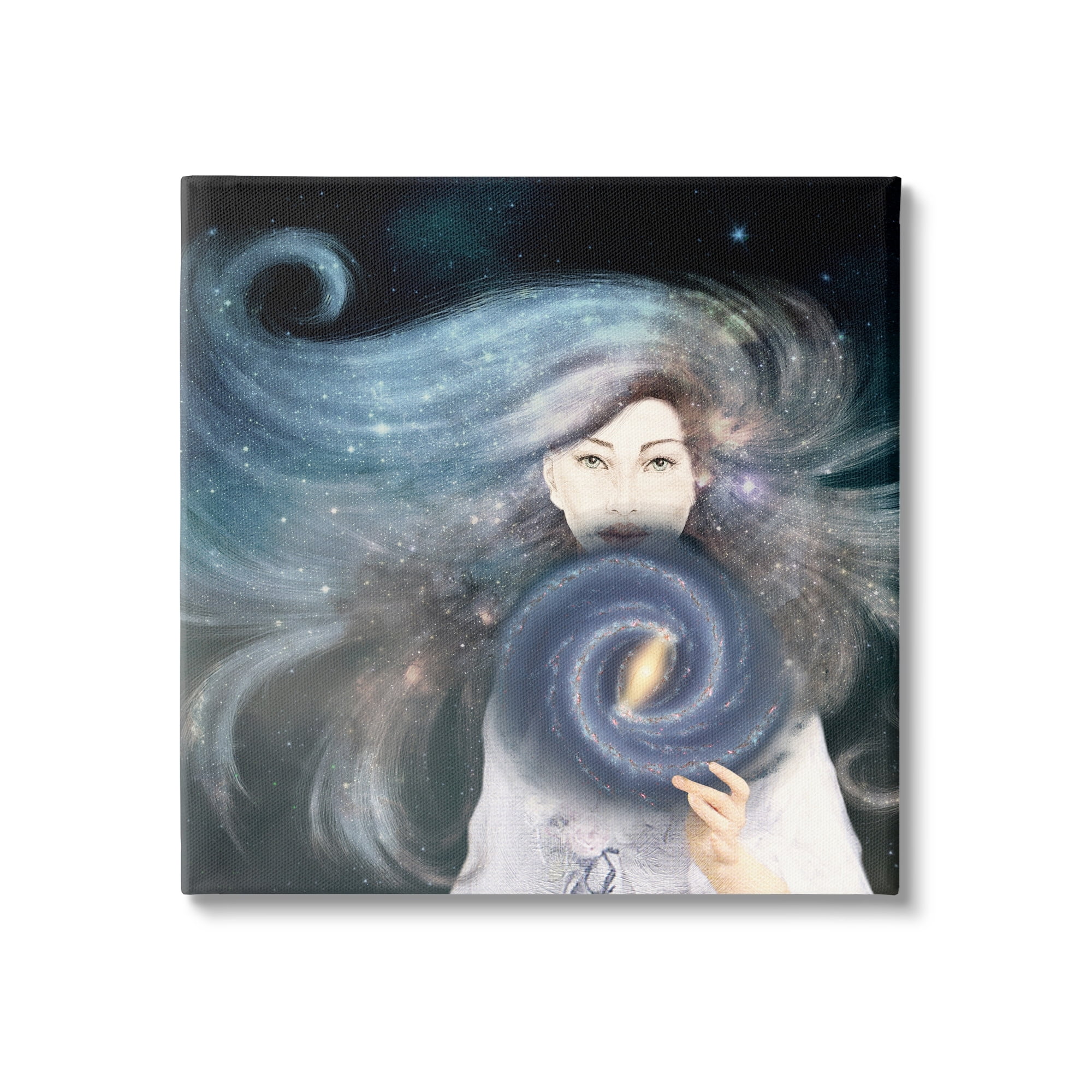 Stupell Industries Galaxy Woman Nebula Hair Purple Starry Universe Canvas Wall Art, 17 x 17, Design by Paula Belle Flores