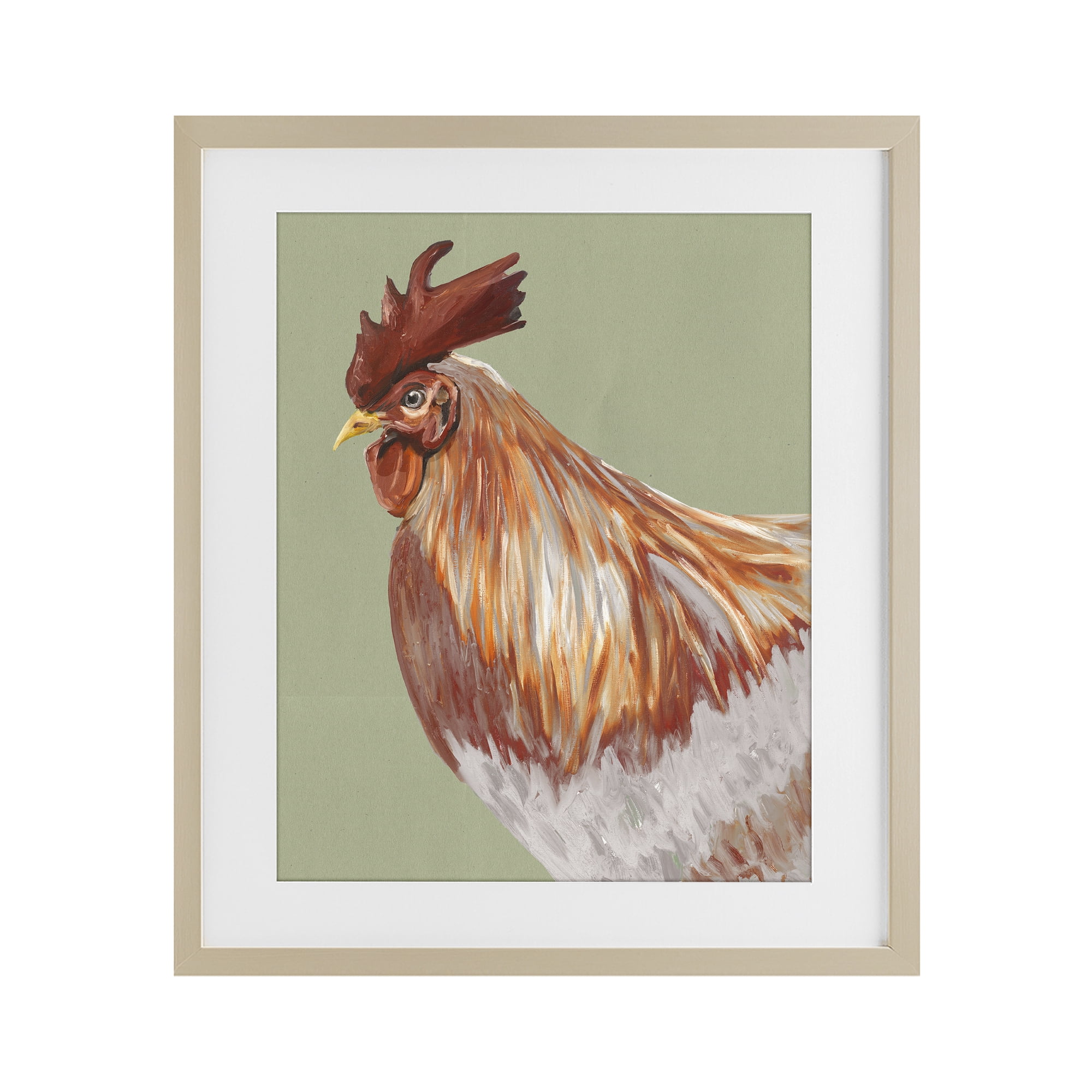 Stupell Industries Gallant Rooster Portrait Birch Framed Print Under Glass, design by Andy Beauchamp