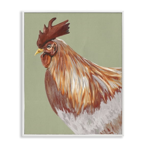 Stupell Industries Gallant Rooster Portrait White Framed Giclee Art, design by Andy Beauchamp