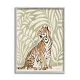 thumbnail image 1 of Stupell Industries Gallant Tiger Sitting Botanical Pattern Background Ink Watercolor , 11 x 14, Design by Janelle Penner, 1 of 5