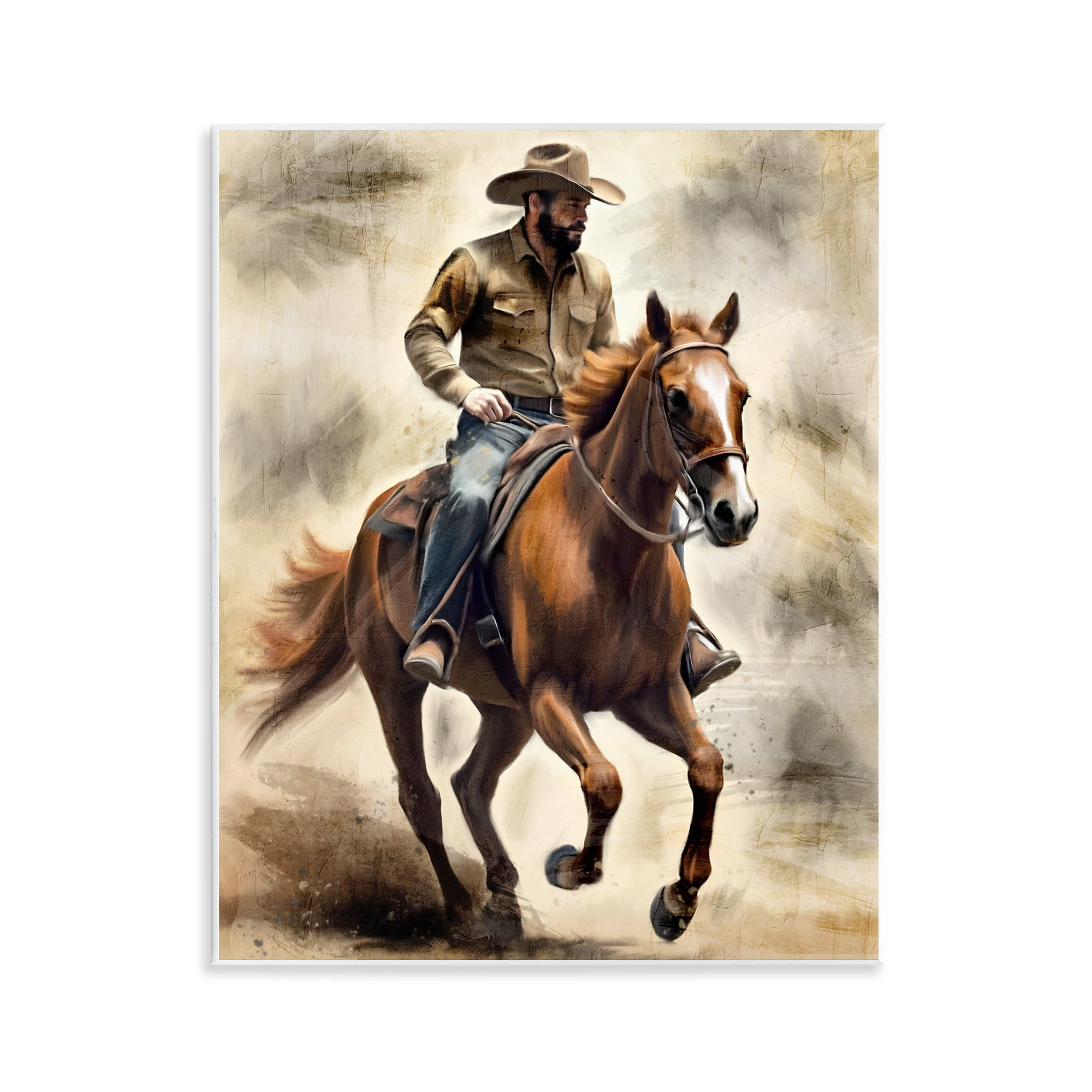 Stupell Industries Gallop Horse & Cowboy Wall Plaque Art, design by Kim Allen