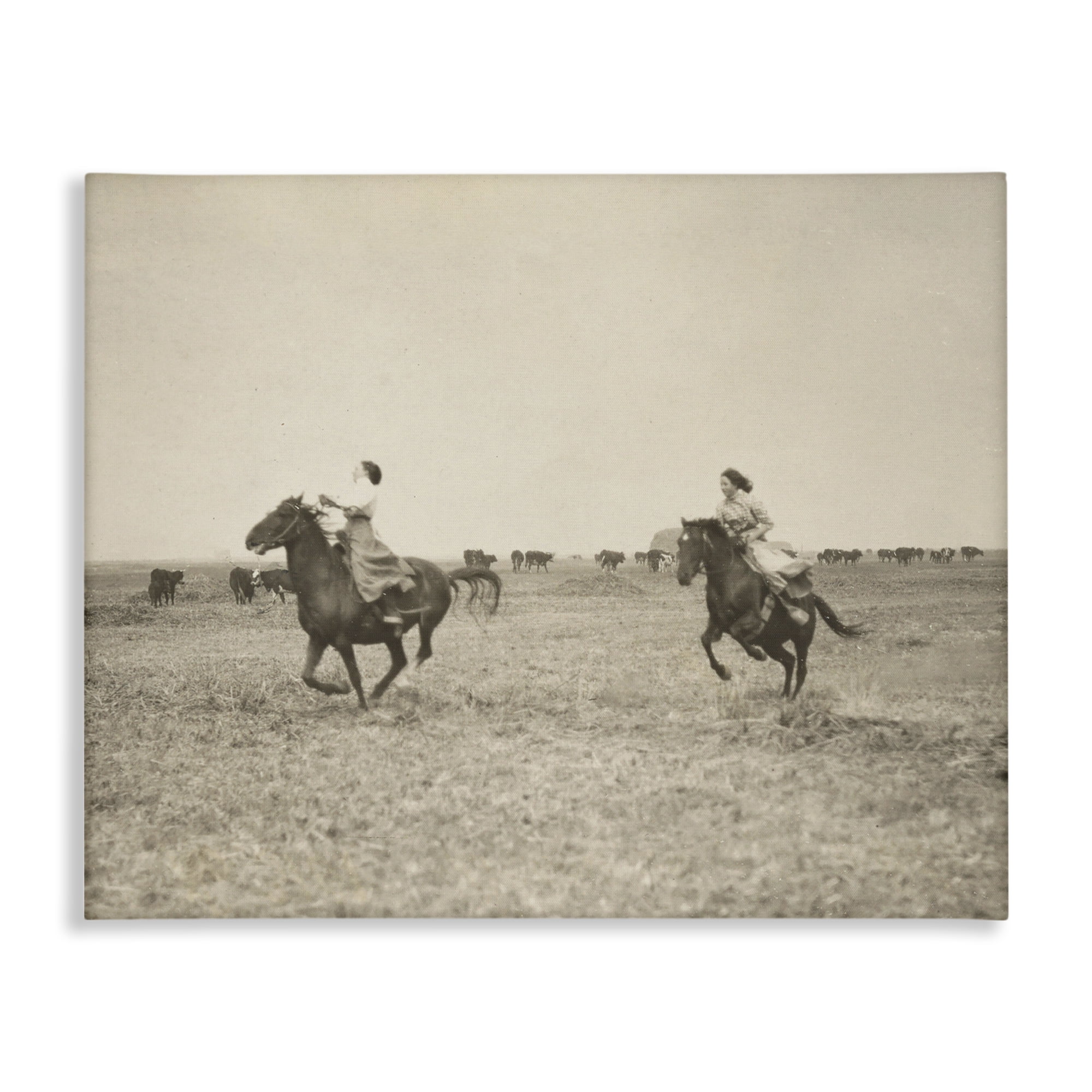 Stupell Industries Galloping Cowgirl Friends Animals Photography Wrapped Canvas Art Print Wall Art, 40 x 30