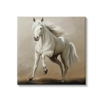 Stupell Industries Galloping Horse White Stallion Painting Gallery Wrapped Canvas Print Wall Art, Design by Ziwei Li
