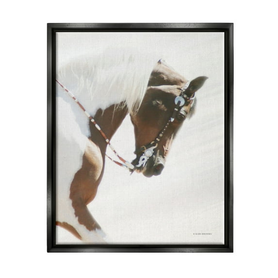 Stupell Industries Galloping Horse with Halter Animals & Insects Photography Black Floater Framed Art Print Wall Art, 25 x 31