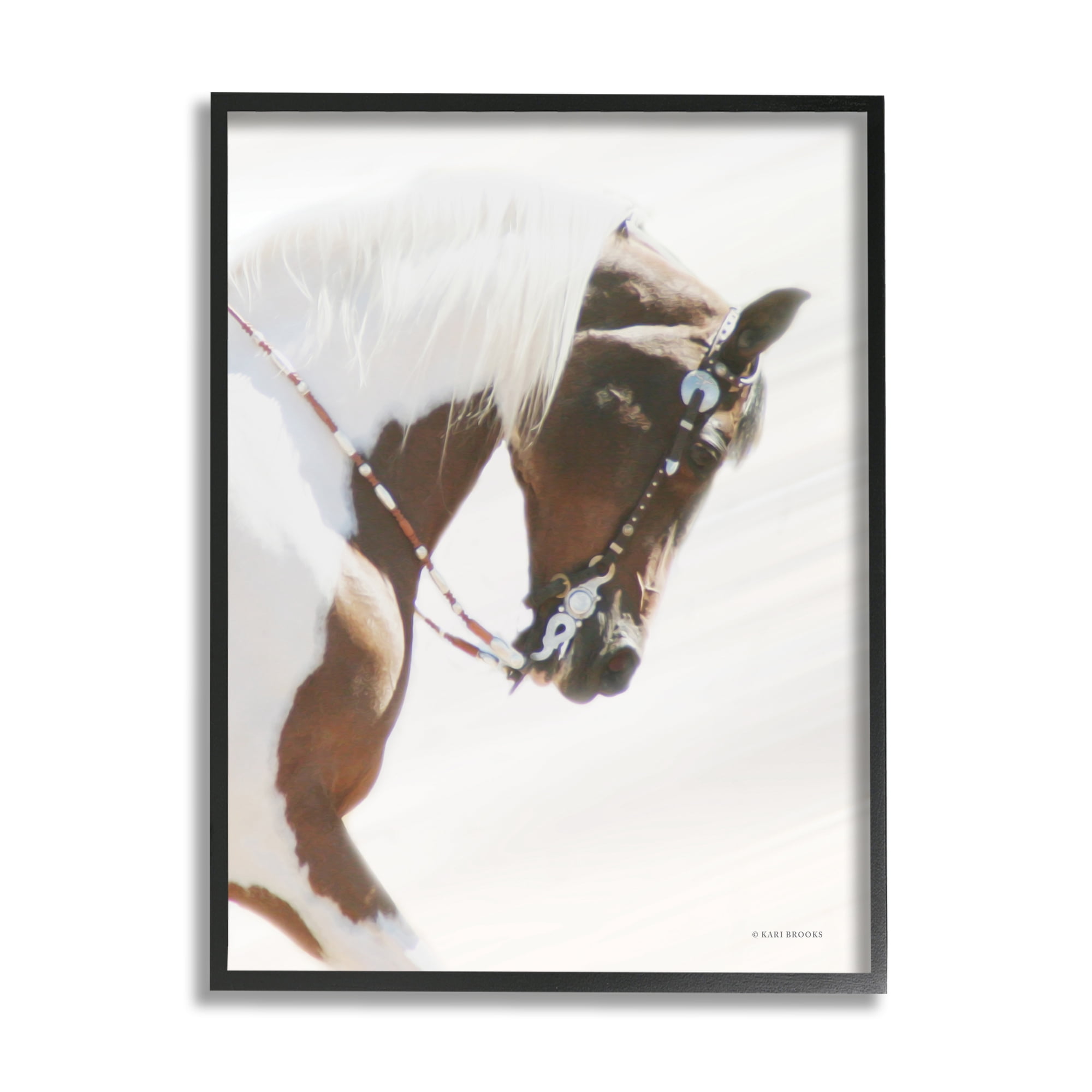 Stupell Industries Galloping Horse with Halter Animals & Insects Photography Black Framed Art Print Wall Art, 16 x 20