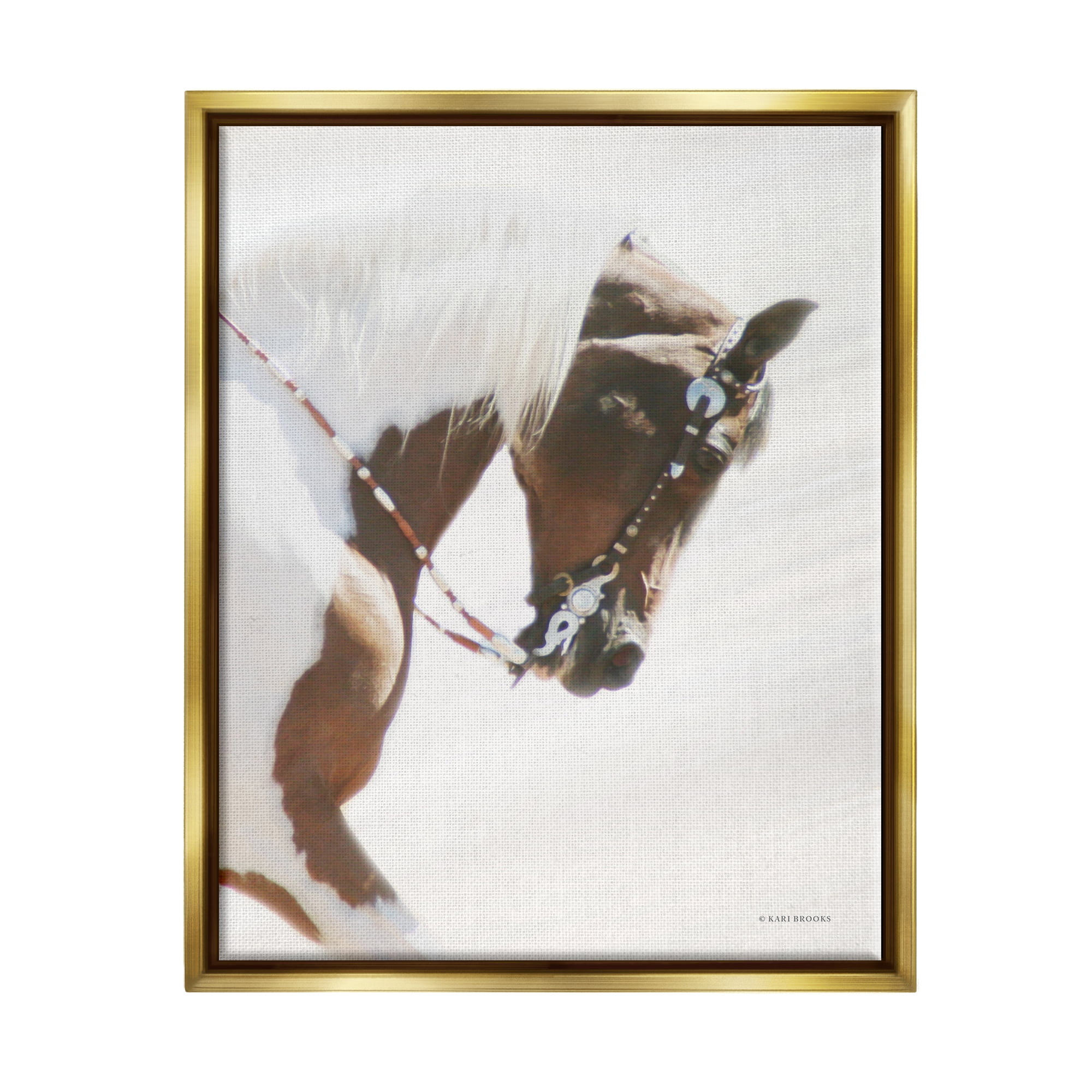 Stupell Industries Galloping Horse with Halter Animals & Insects Photography Gold Floater Framed Art Print Wall Art, 25 x 31