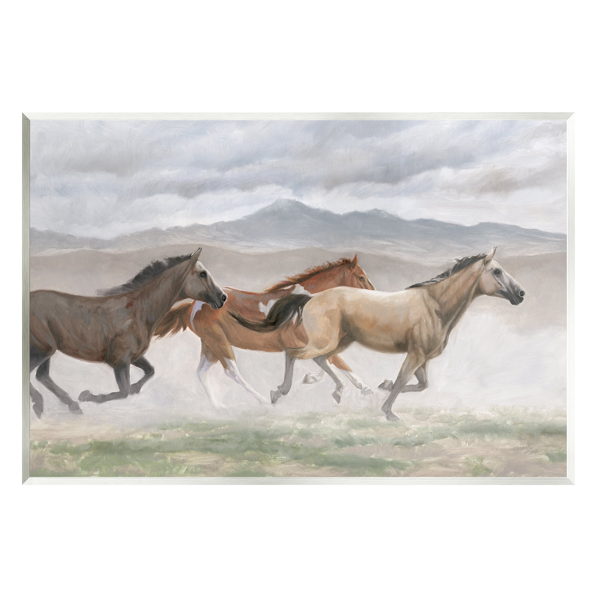 Stupell Industries Galloping Horses Landscape Animals & Insects Painting Unframed Art Print Wall Art, 19 x 13