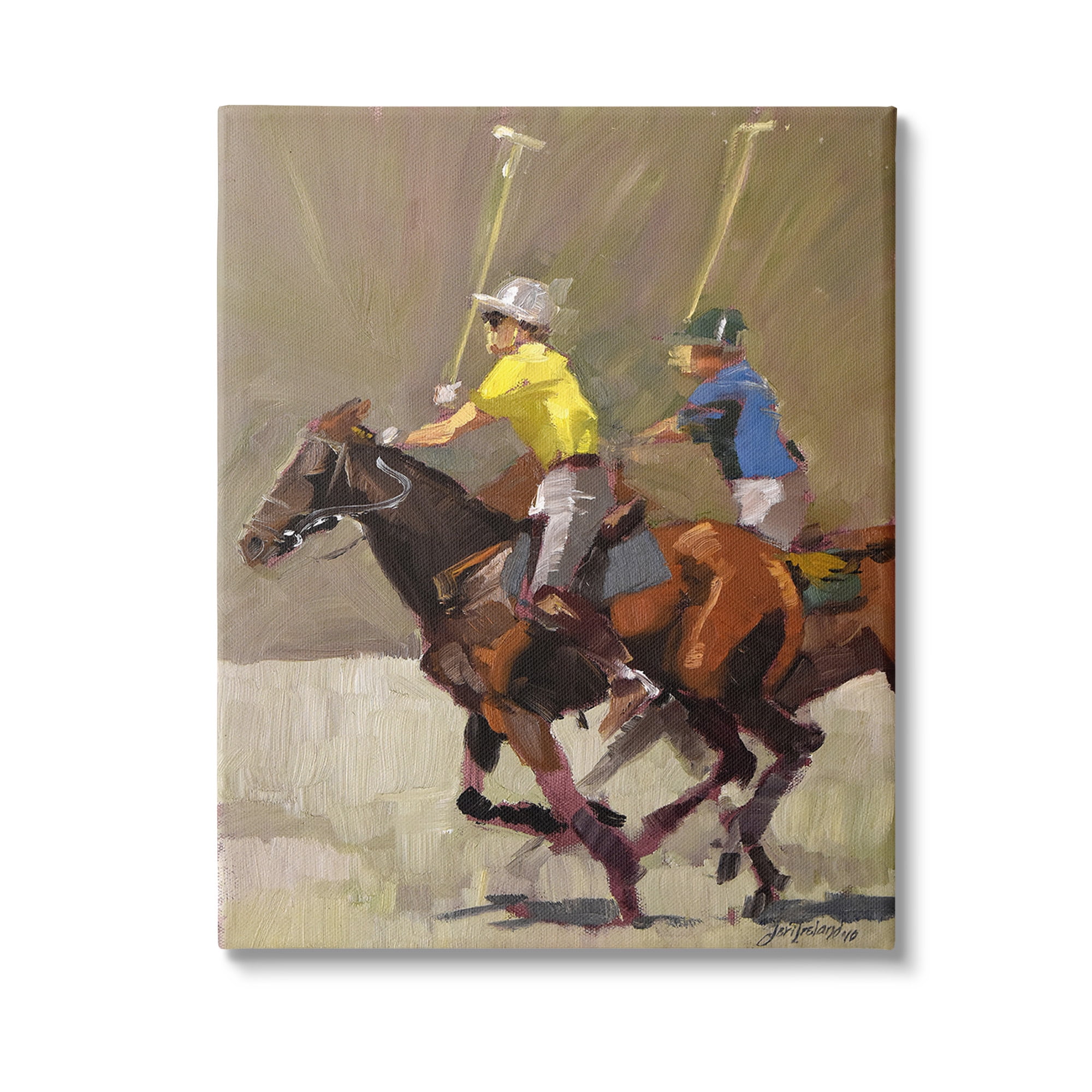 Stupell Industries Galloping Polo Players Animals & Insects Painting Gallery Wrapped Canvas Art Print Wall Art, 30 x 40