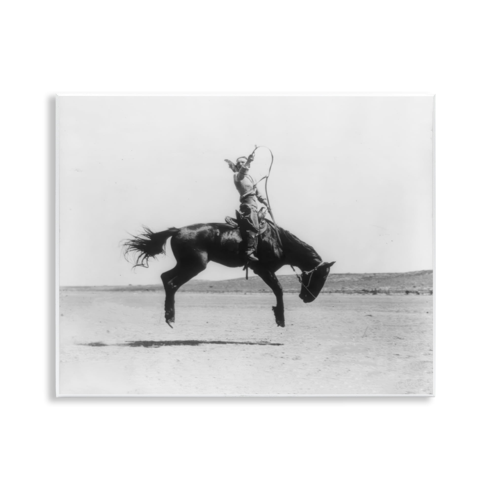 Stupell Industries Galloping Rodeo Cowgirl Animals Photography Unframed Art Print Wall Art, 14 x 11