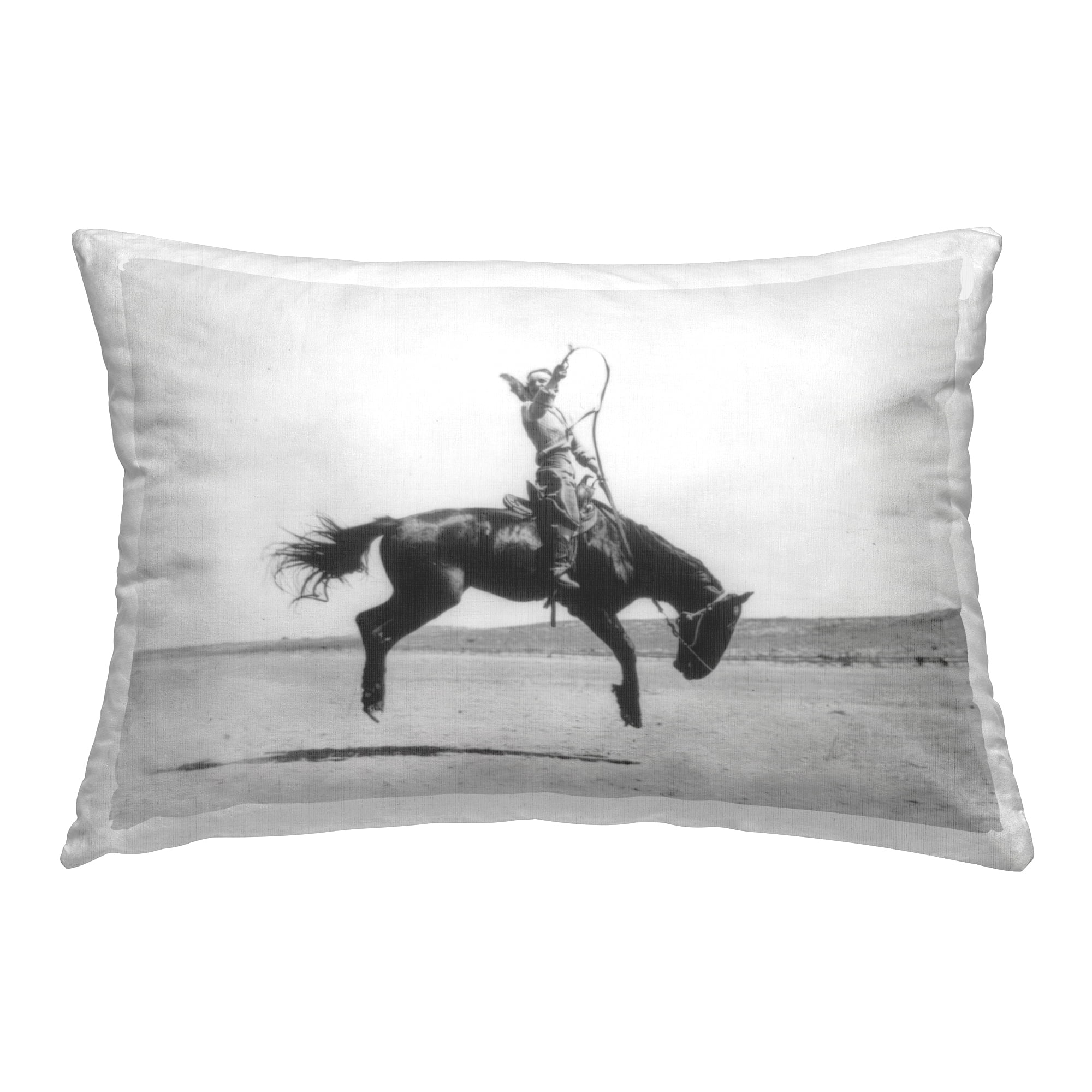 Stupell Industries Galloping Rodeo Cowgirl Decorative Printed Throw Pillow Design by Daphne Polselli.