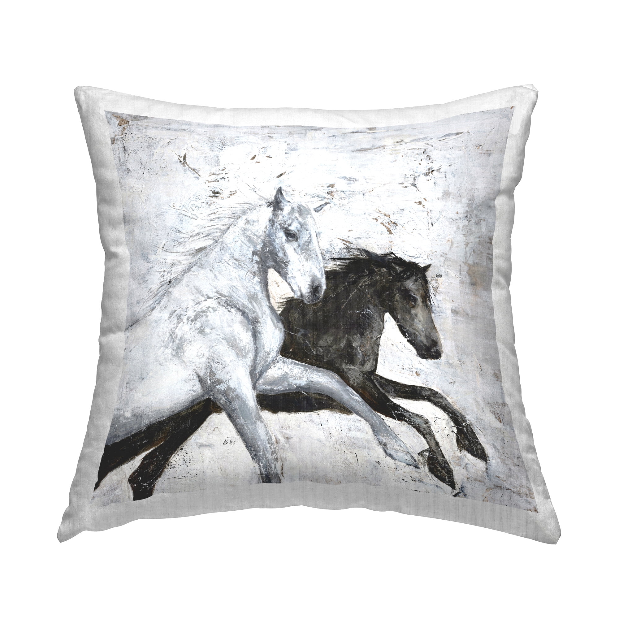 Stupell Industries Galloping Rustic Horses Decorative Printed Throw Pillow Design by Design Fabrikken