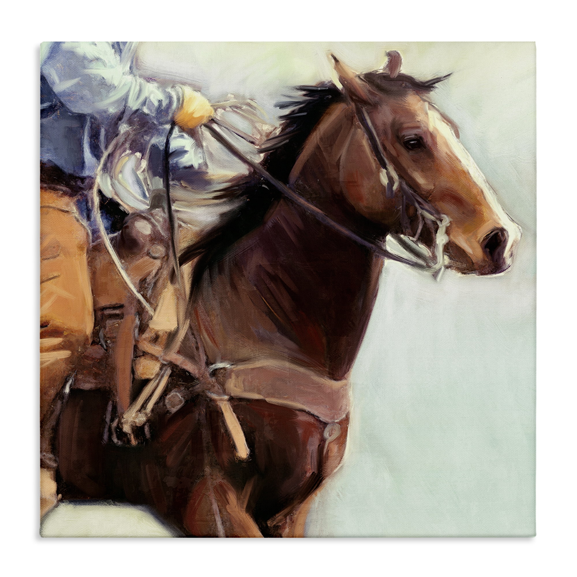 Stupell Industries Galloping Western Cowboy Animals & Insects Painting Gallery Wrapped Canvas Art Print Wall Art, 24 x 24