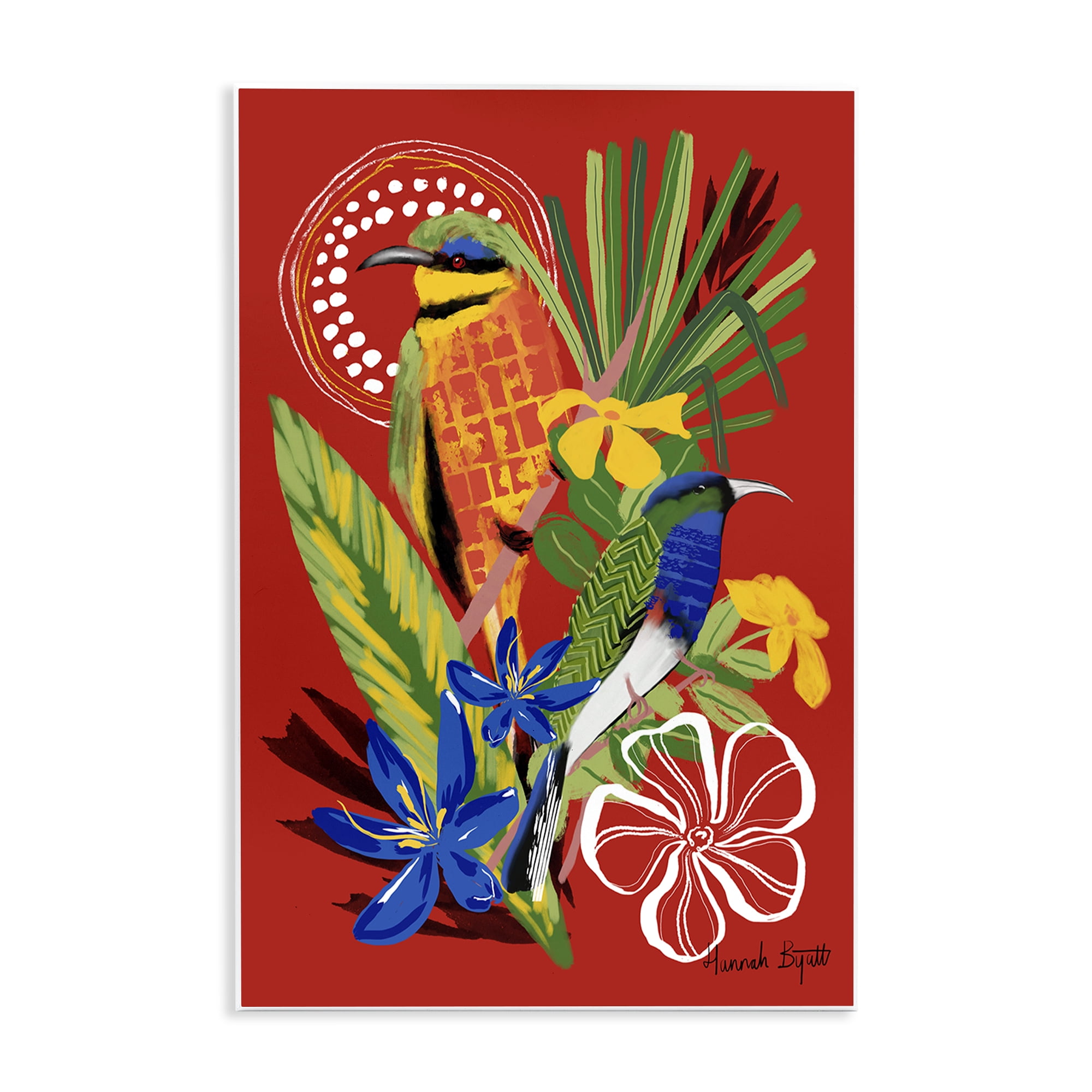 Stupell Industries Gambia Inspired Birds Animals Painting Unframed Art Print Wall Art, 10 x 15